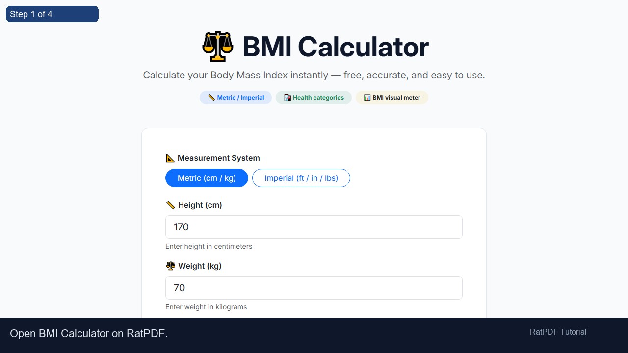 BMI Calculator tutorial step 1