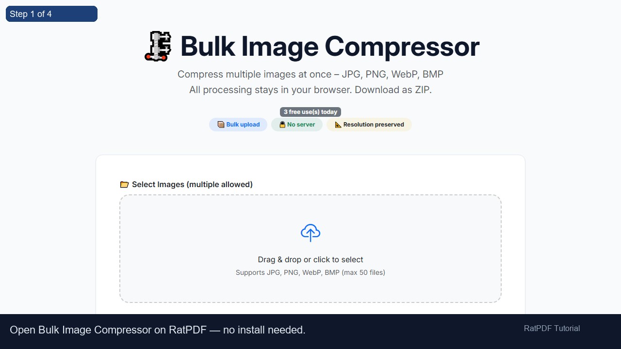 Bulk Image Compressor tutorial step 1