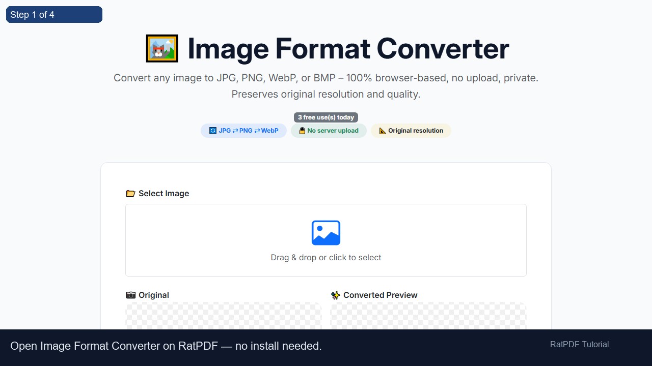 Image Format Converter tutorial step 1