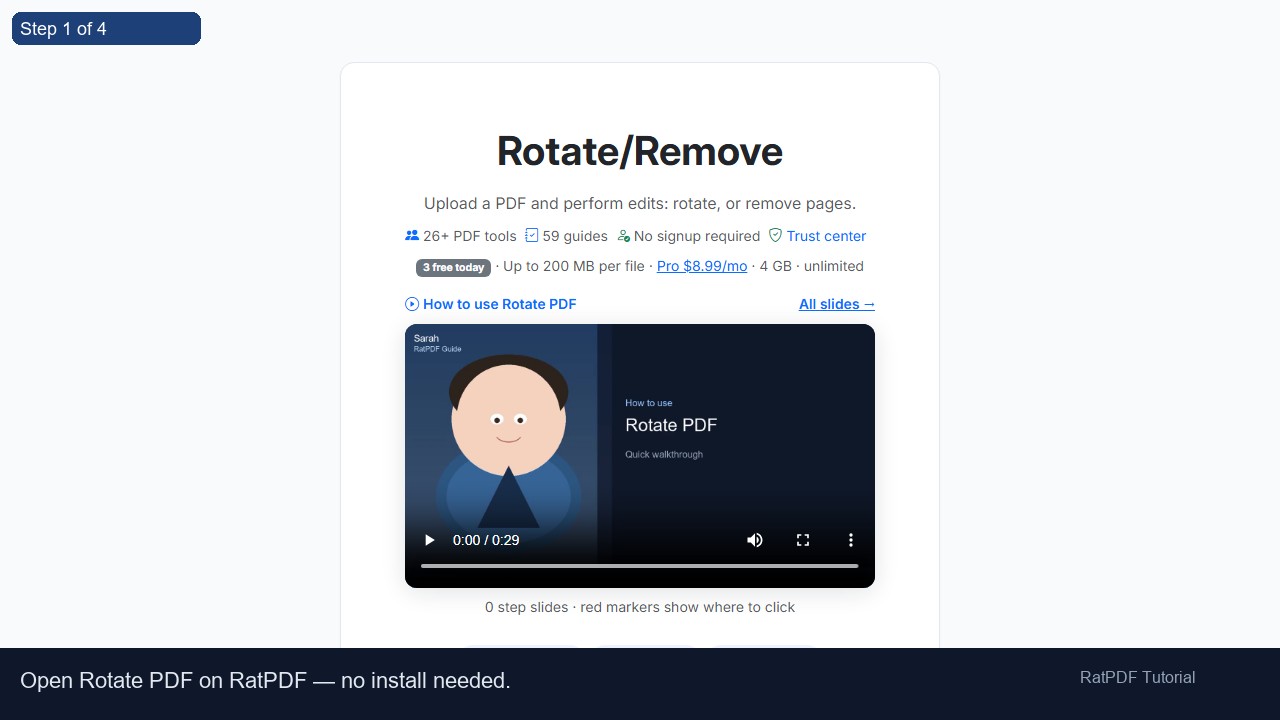 Rotate PDF tutorial step 1