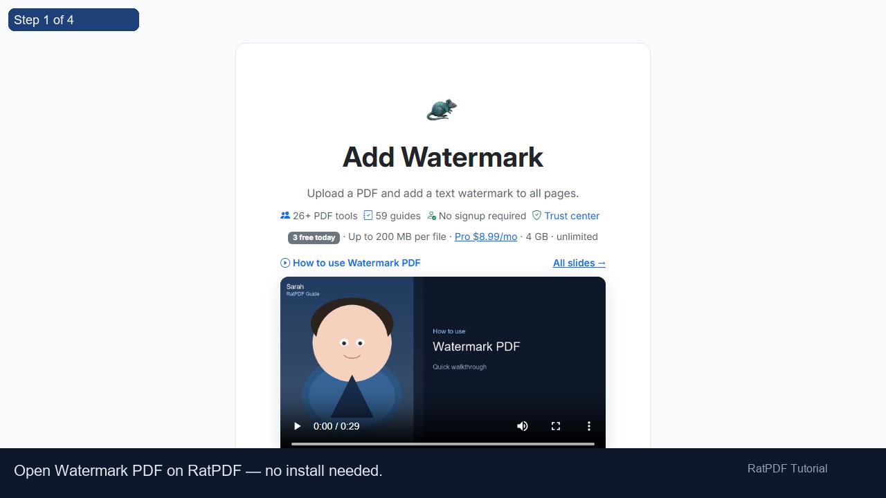 Watermark PDF tutorial step 1