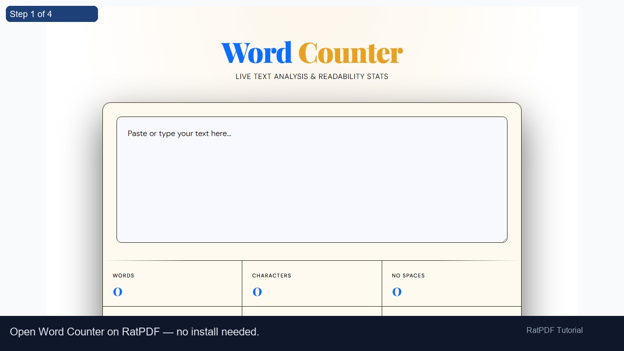 Word Counter tutorial step 1